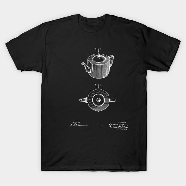 earthenware teapot Vintage Patent Hand Drawing T-Shirt by TheYoungDesigns